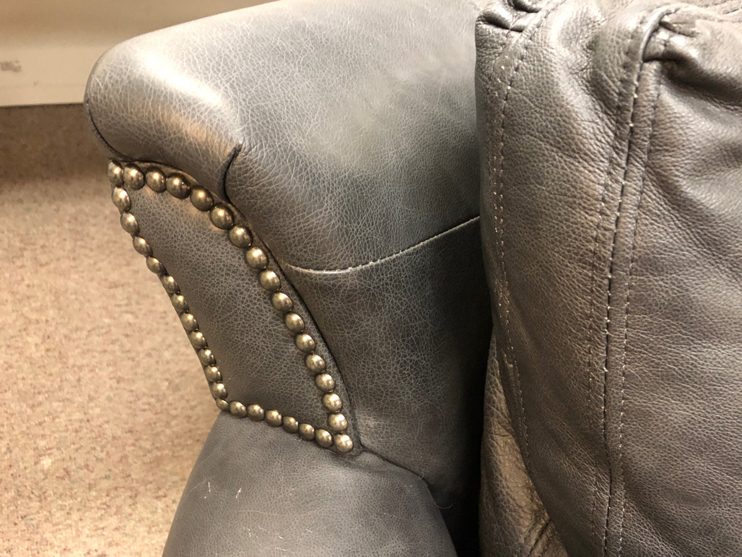 Bradington Young richardson Charcoal Black Leather Sofa (Originally $4559)