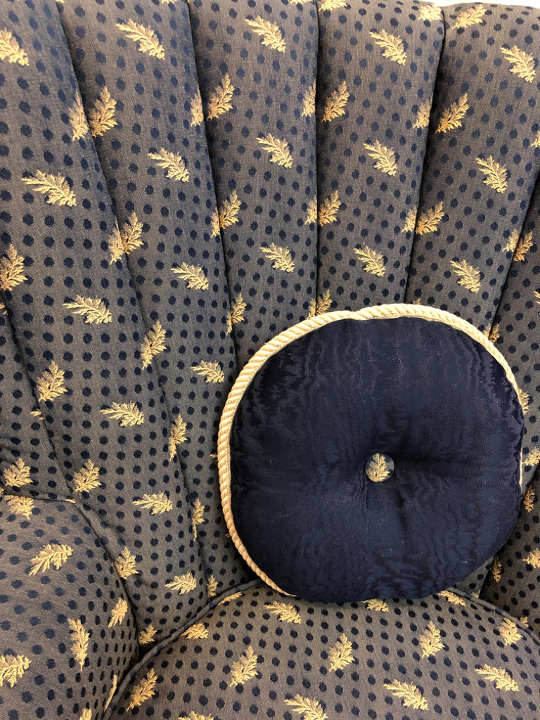 Blue Wingback Chair (2 available)
