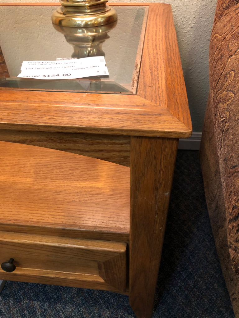 End Table w/Glass Inserts