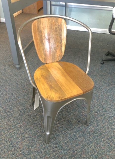 Metal & Wooden Accent Chair