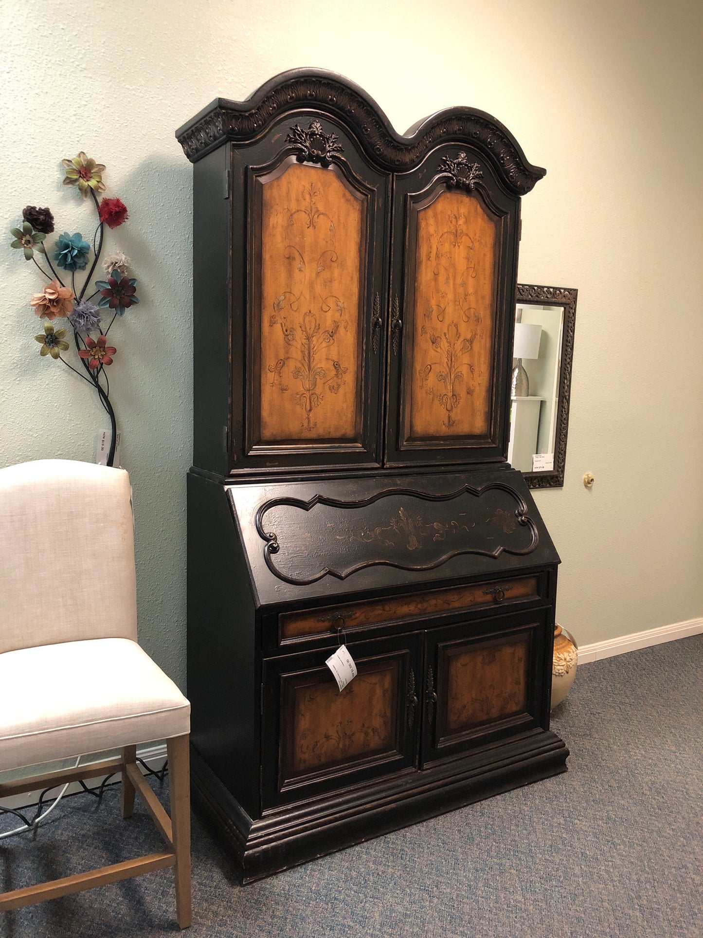 Black & Gold Secretary by Hooker Furniture
