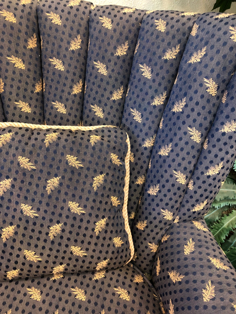 Blue Wingback Chair (2 available)