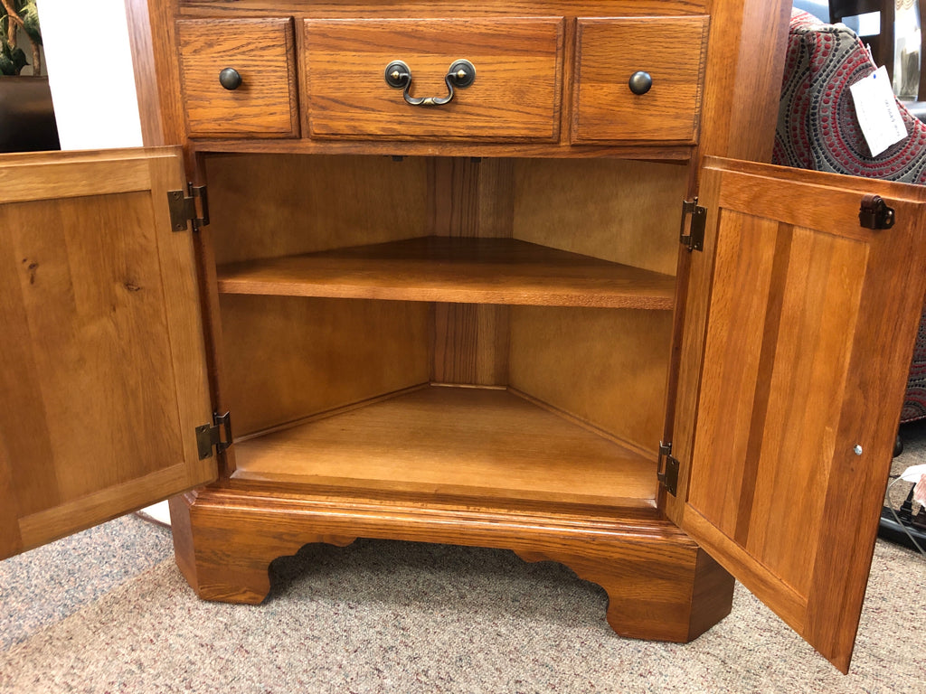 Wooden Corner Curio Cabinet