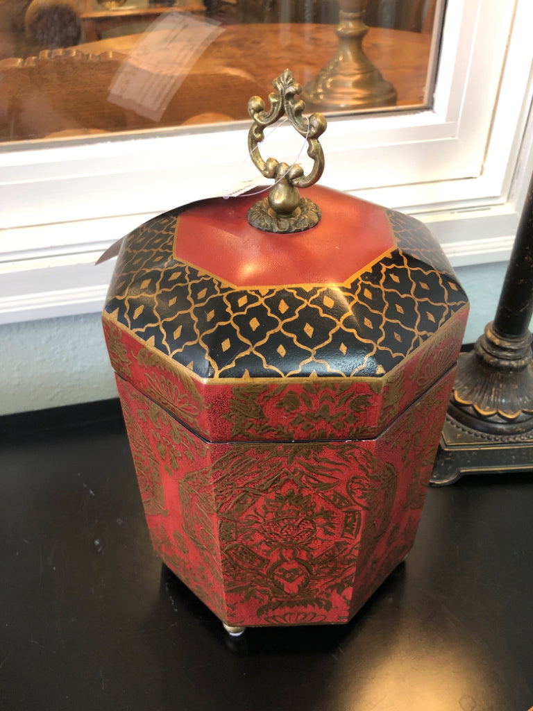 Red/Black/Gold Octagonal Box