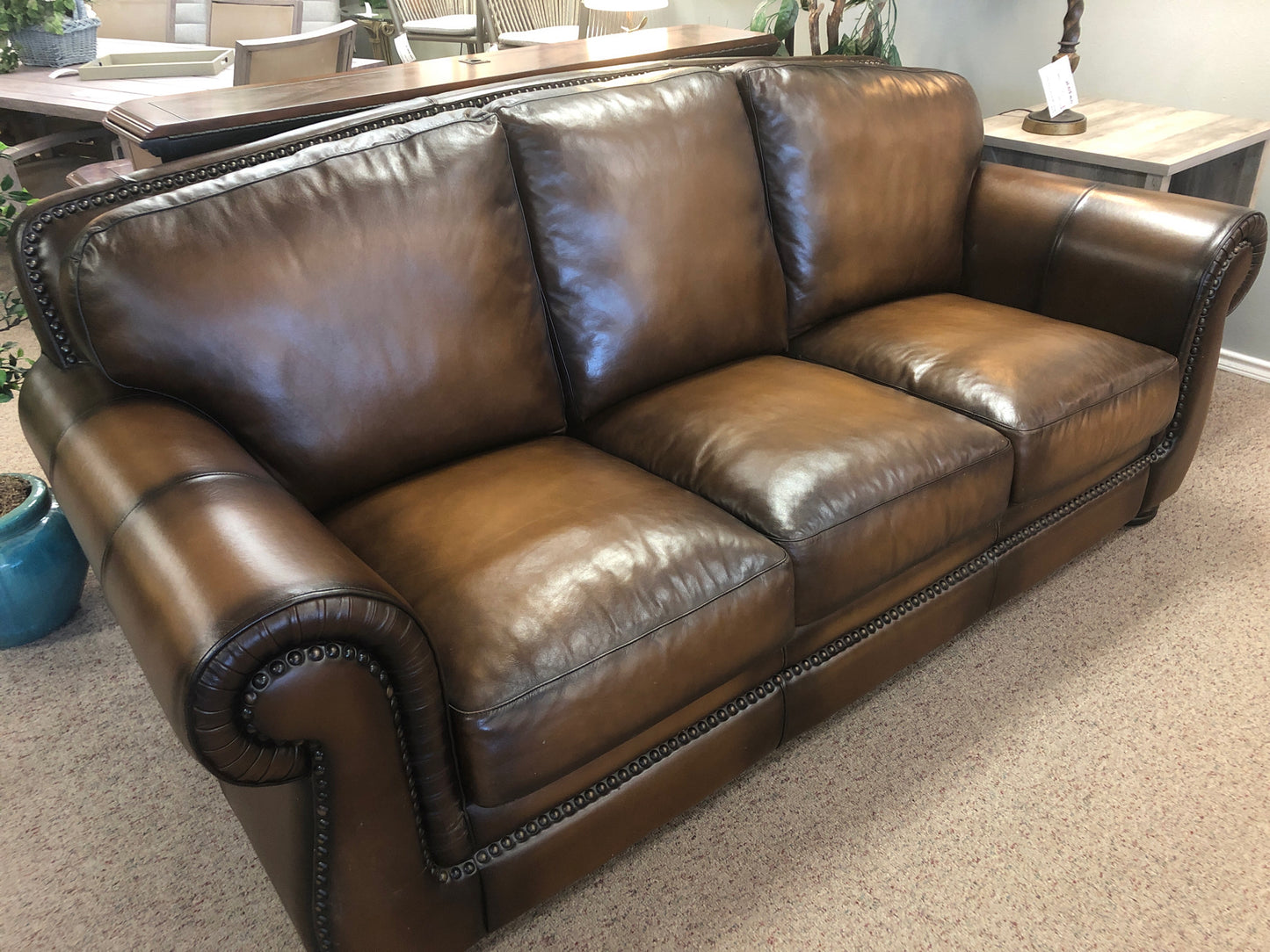 Brown Leather Sofa from Haverty's