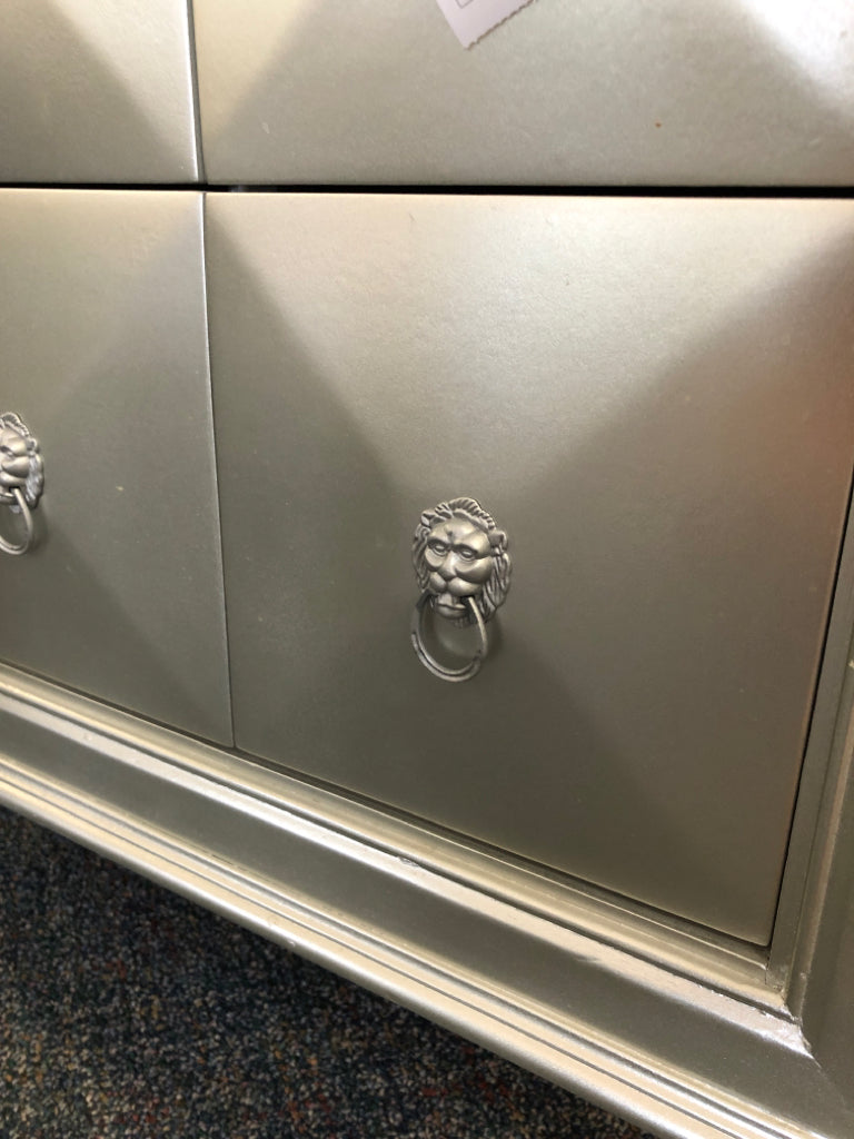 Silver Chest with Lion's Face Pulls