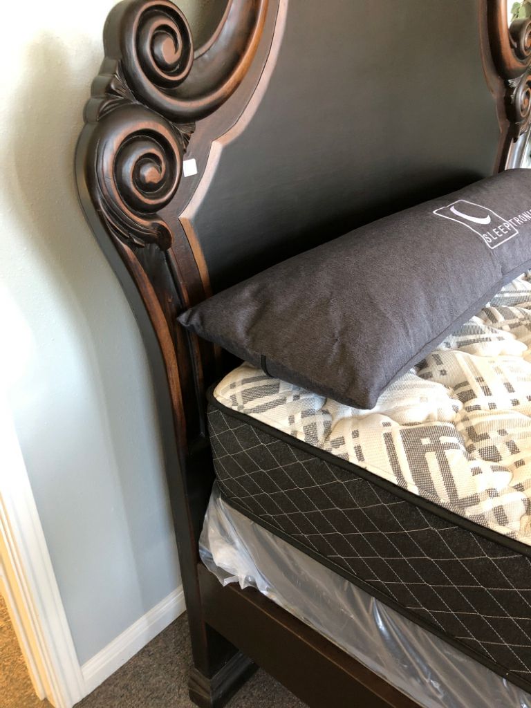 Ornate Wood Queen Headboard and Footboard