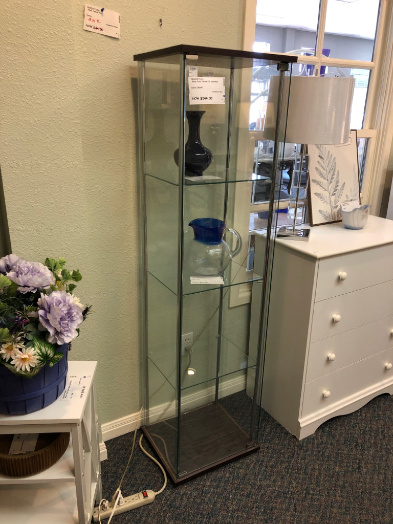Glass Curio Cabinet (2 available)