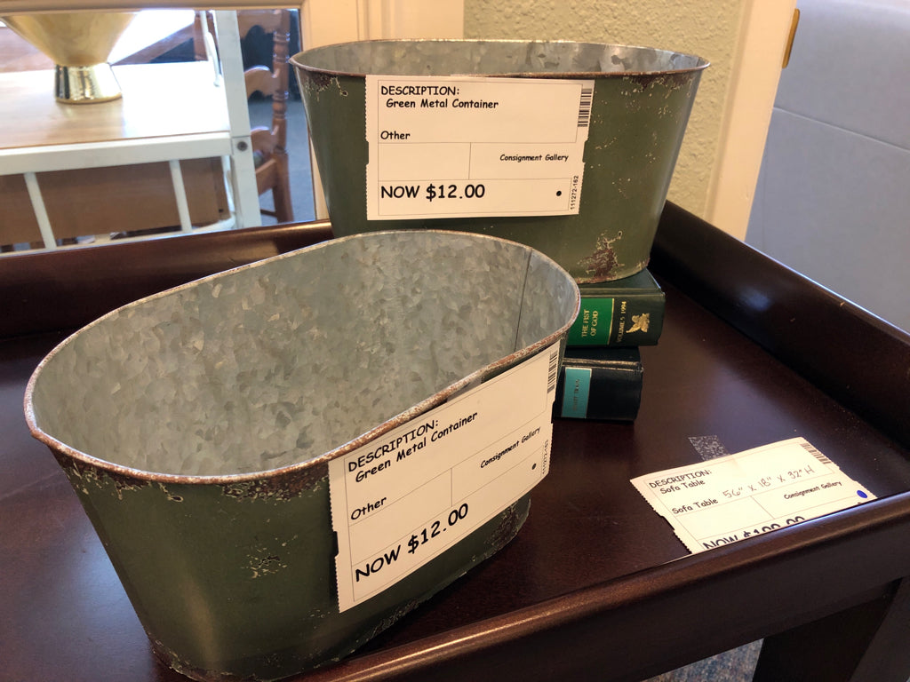 Green Metal Container (2 available)