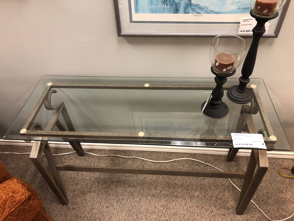 Sofa Table with Glass Top