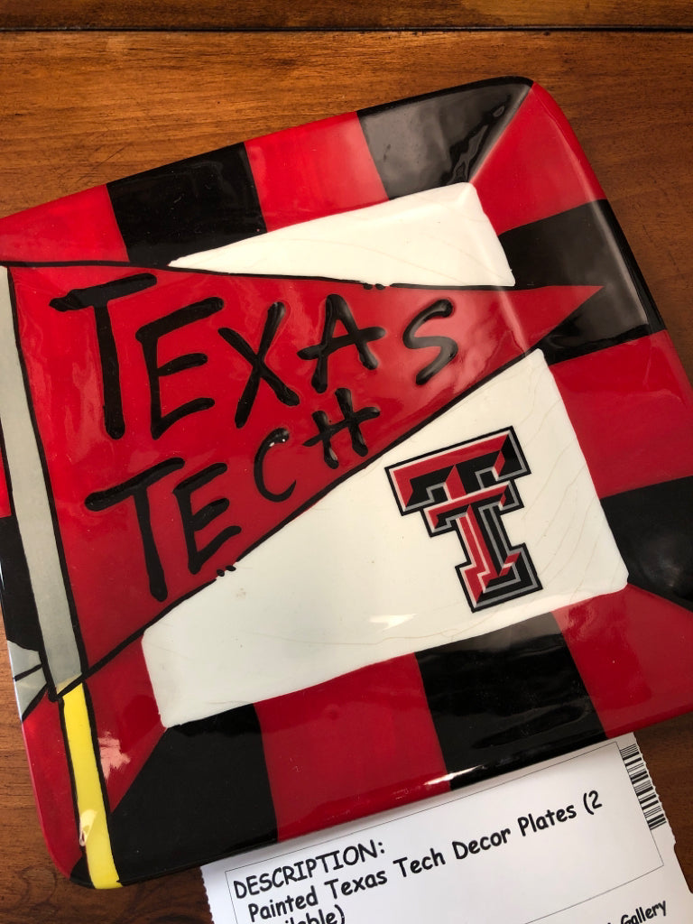 Painted Texas Tech Decor Plates (2 available)
