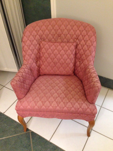 Pink Fabric Covered Chair
