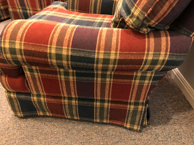 Plaid Chair w/Ottoman (by Sherrill-2 available)