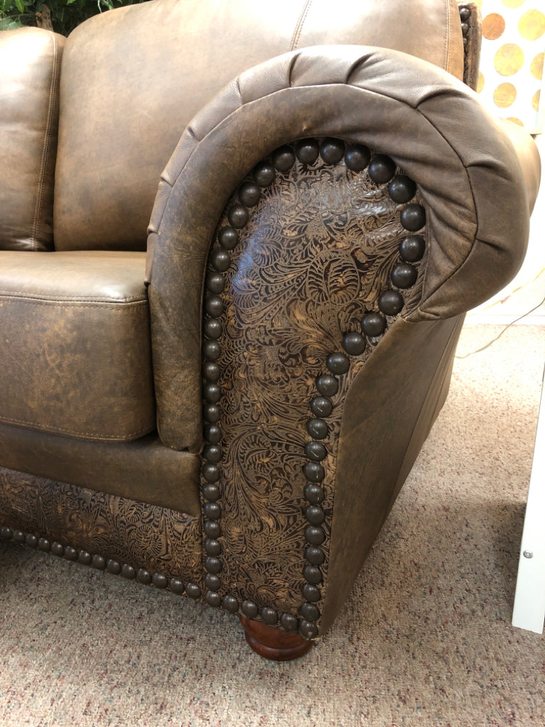 Brown Leather Sofa
