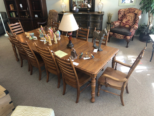 Table (62" x 42")/10 Chairs/2 Leaves 23.5" Each