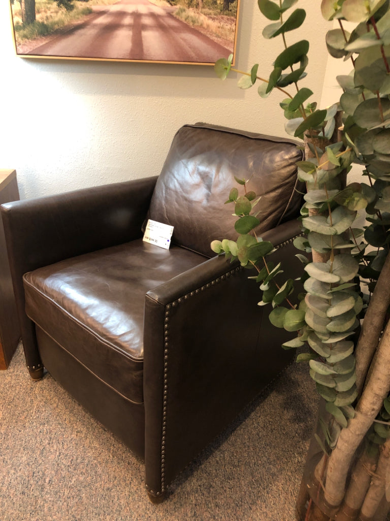 Dark Brown Leather Chair by Uttermost