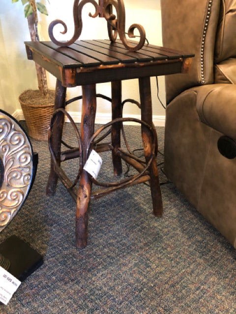 Rustic Wooden End Table