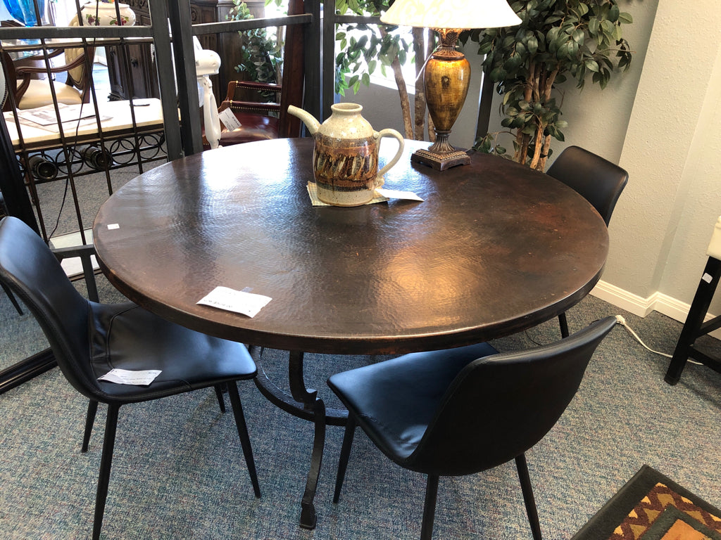 Round Brown Metal Top Table (Very Heavy)