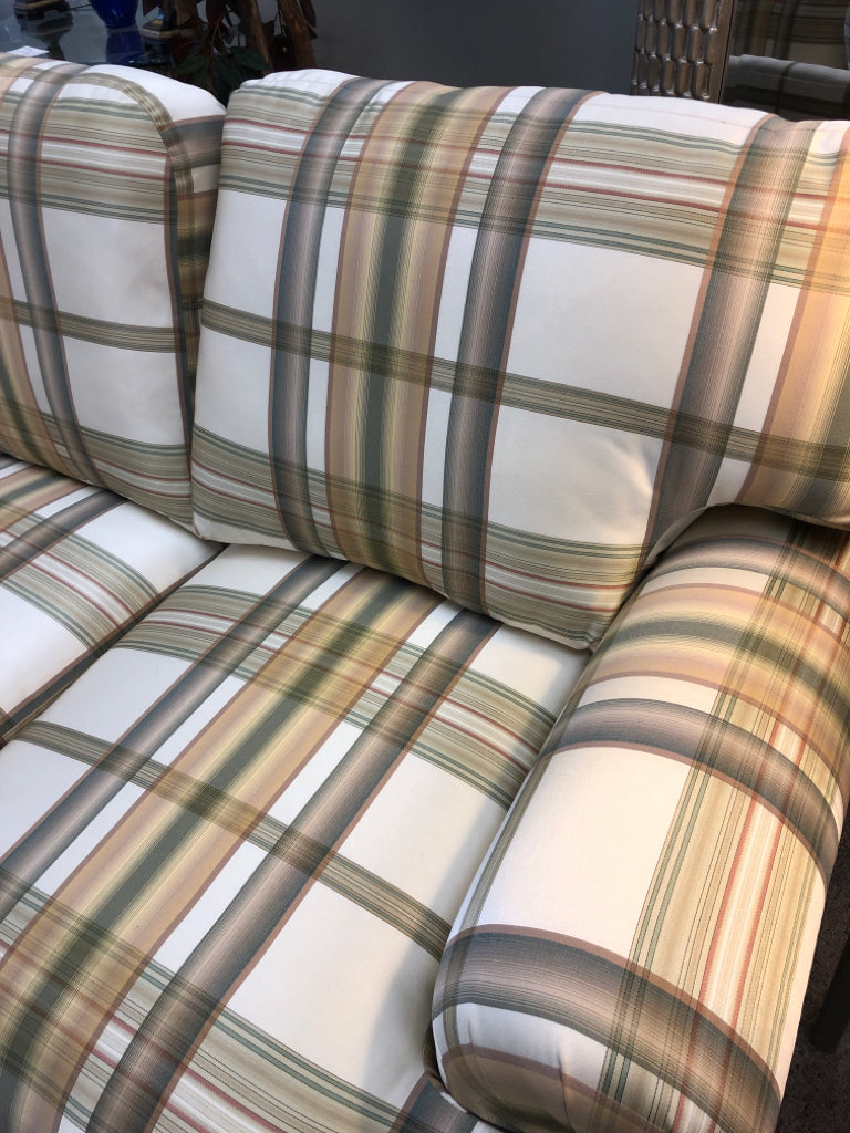Ethan Allen Plaid Sofa