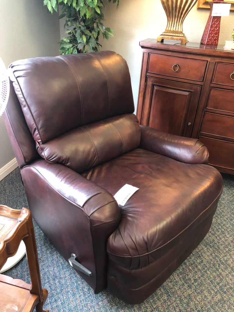 Mauve Leather Recliner