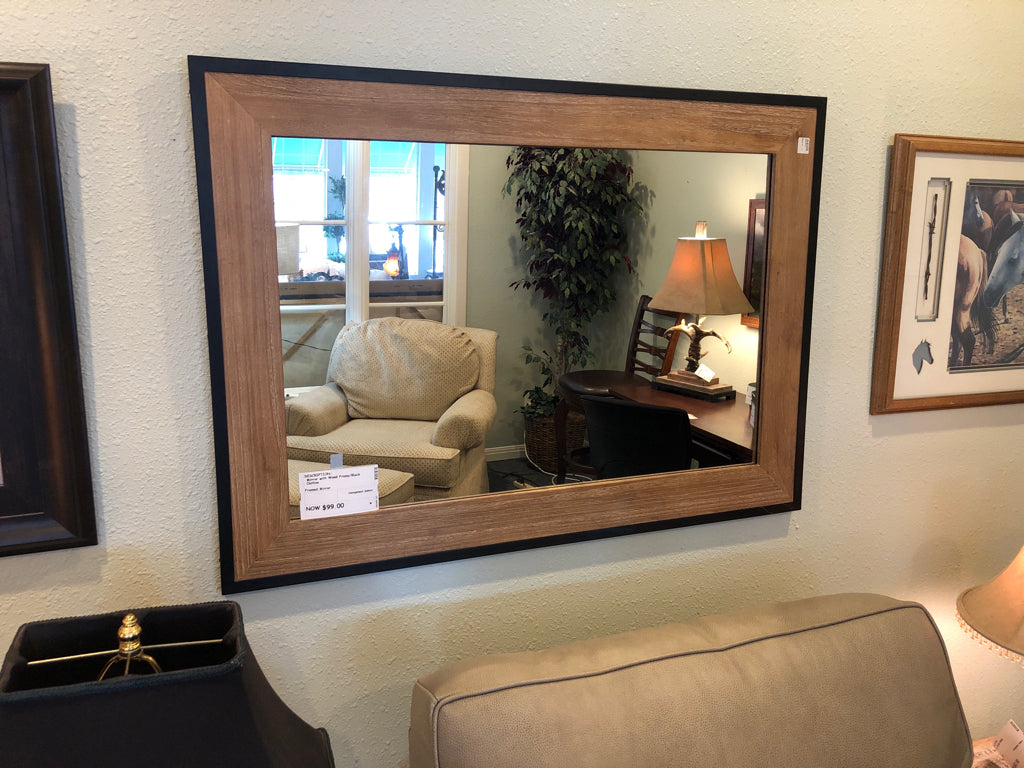 Mirror with Wood Frame/Black Outline