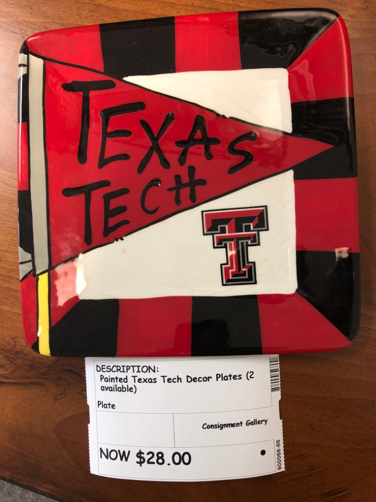 Painted Texas Tech Decor Plates (2 available)