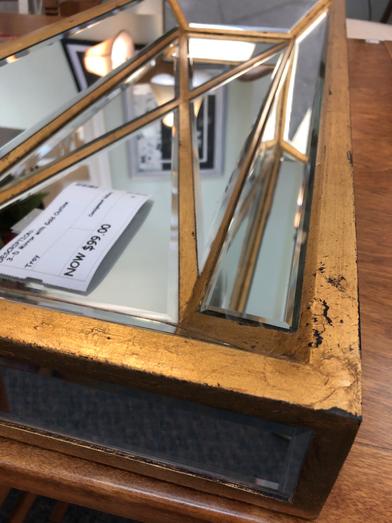 3-D Mirror with Gold Outline