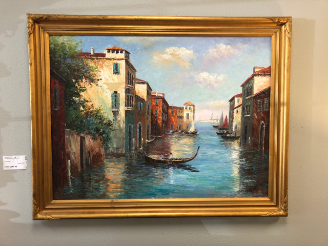 Oil Painting Italian Riverside