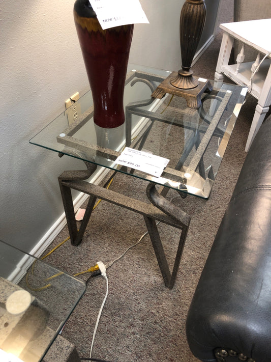 End Table with Glass Top