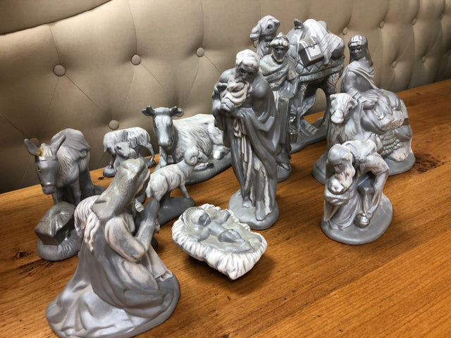 Silver Nativity Set