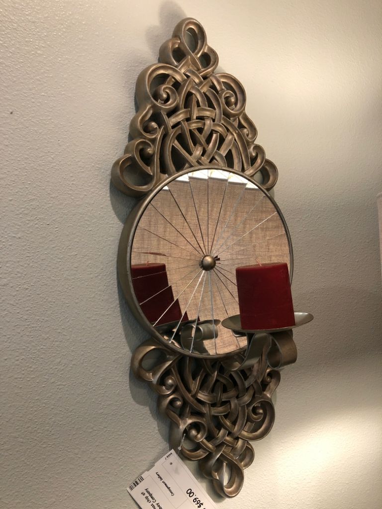 Candle Holder w/ Mirror (small chip at top) from the Bombay Company
