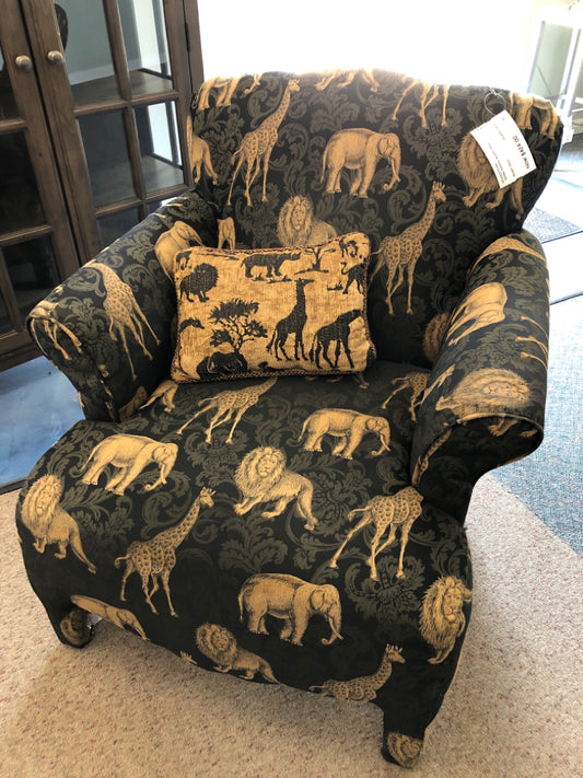 Animal Pattern Accent Chair
