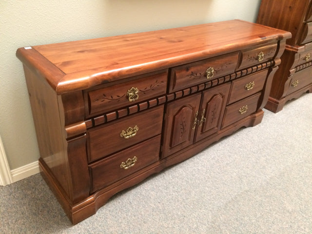 Bassett Dresser & Hutch With Scratches On Top