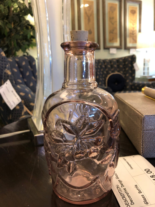 Decorative Design Glass Bottle w/Cork