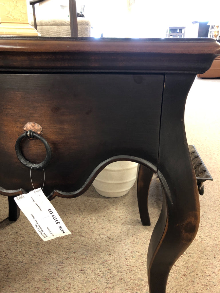 Dark Wooden End Table