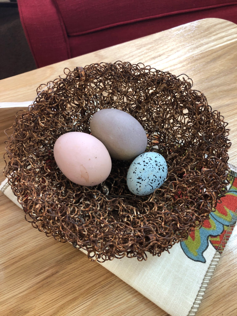 Wire Nest with Eggs