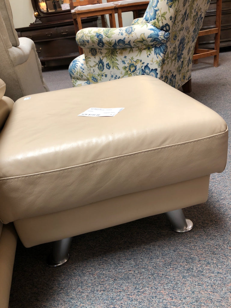 Tan Leather Ottoman