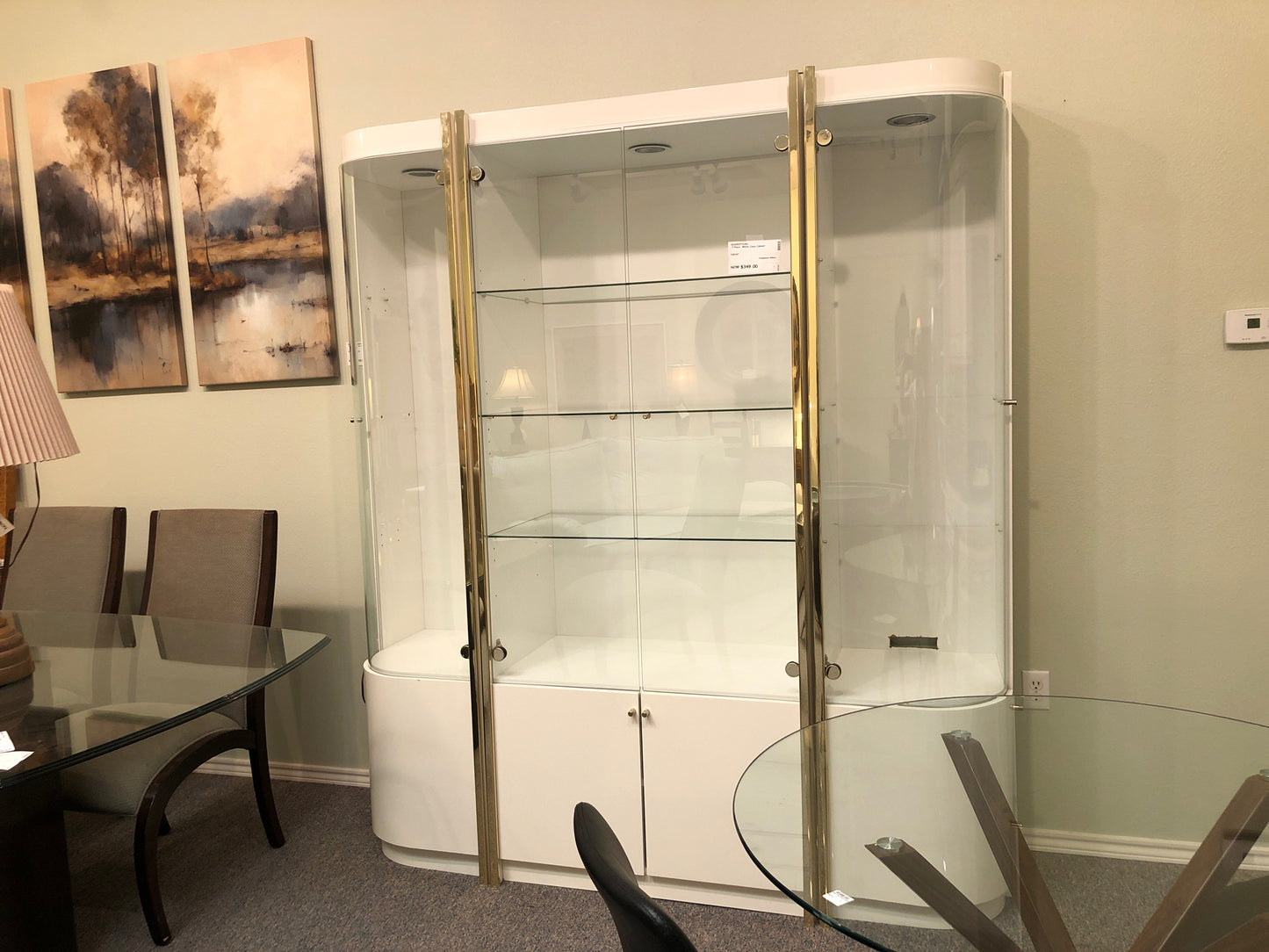 3 Piece Lighted Curio Cabinet