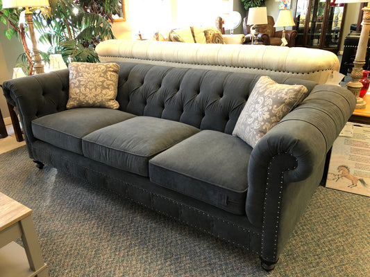 Gray Tufted Sofa by Bernhardt