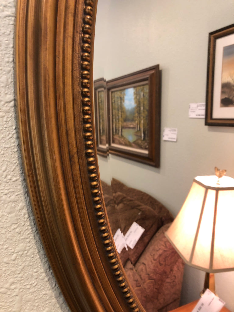 Gold Oval Framed Mirror