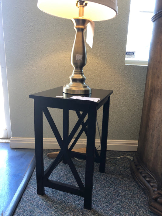 Small Black Wooden End Table