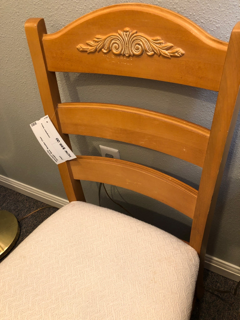 Straight Back Wooden Chair