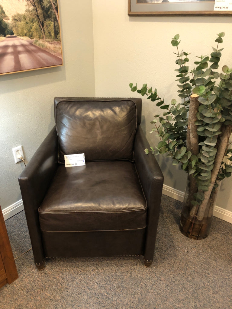 Dark Brown Leather Chair by Uttermost