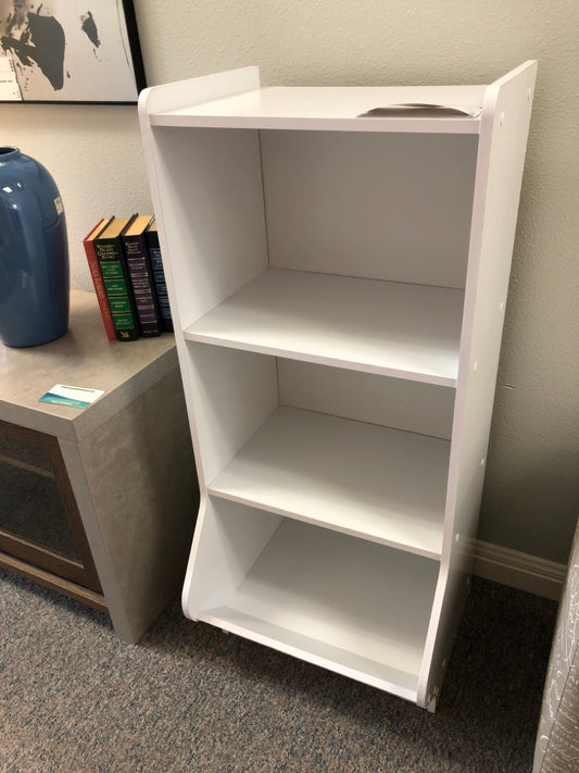 White Stand w/ Slanted Drawer on bottom