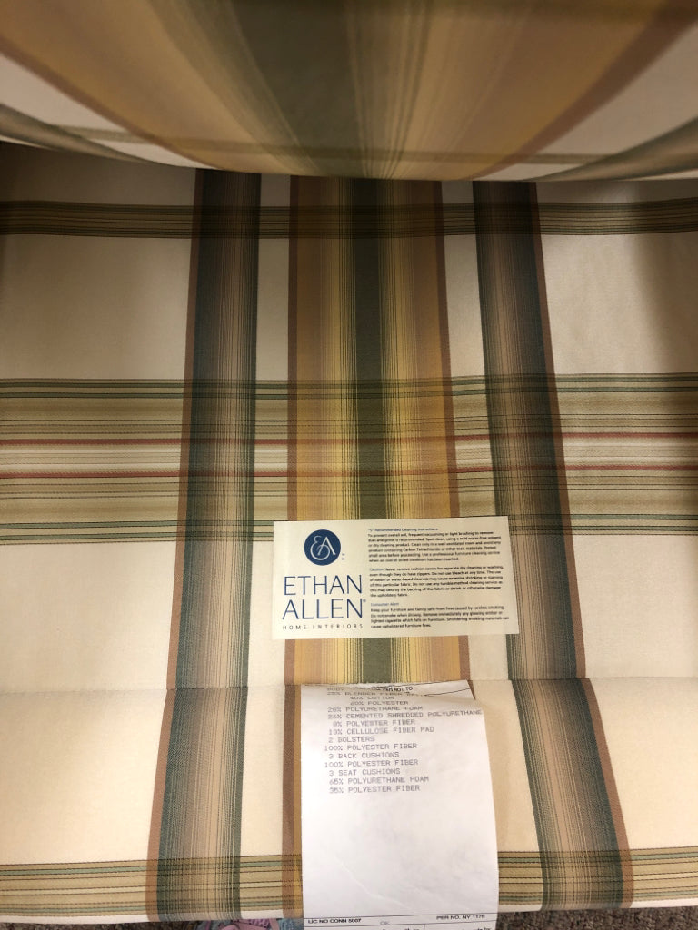 Ethan Allen Plaid Sofa