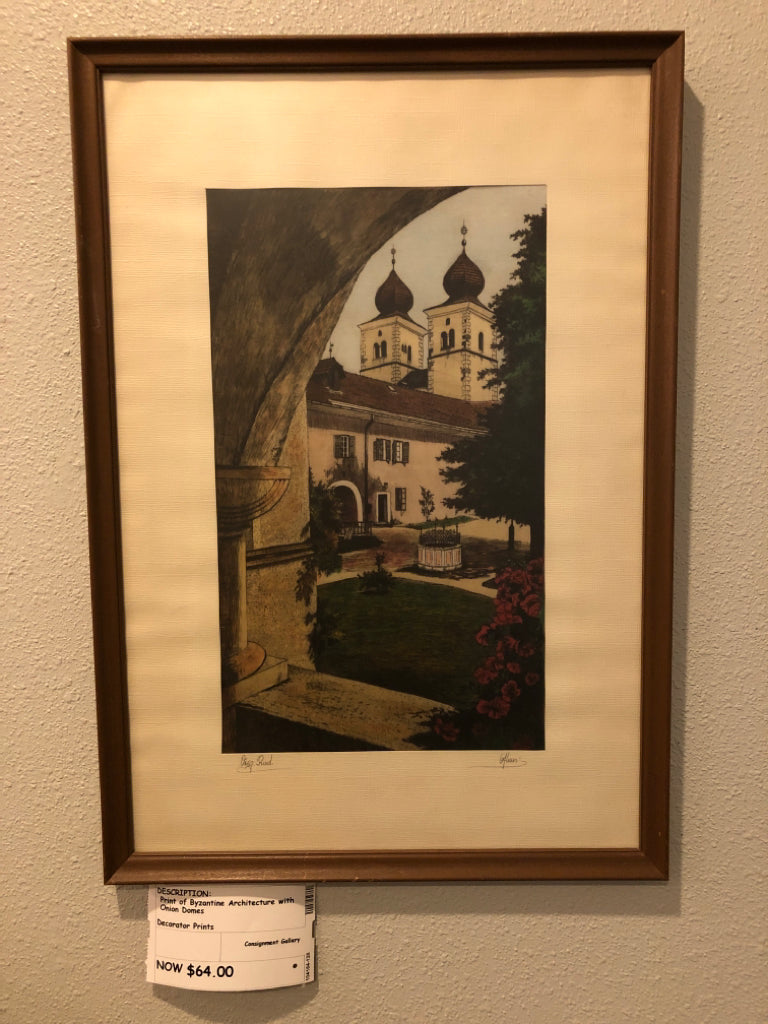 Print of Byzantine Architecture with Onion Domes