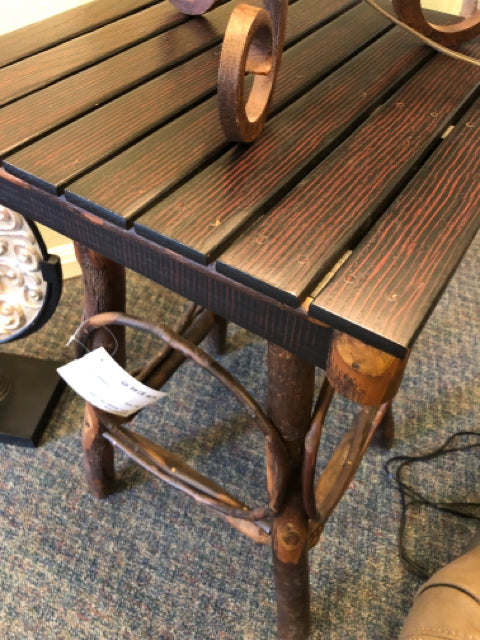 Rustic Wooden End Table