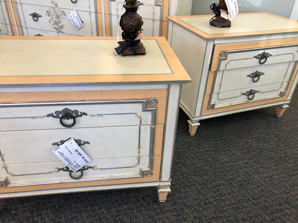 Bedroom Suite:2 Twin Headboards/Mirror/ Dresser/ Armoire w/ Drawers/Night Stands