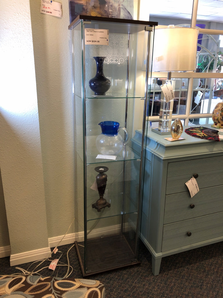 Glass Curio Cabinet (2 available)