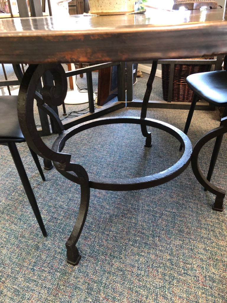 Round Brown Metal Top Table (Very Heavy)